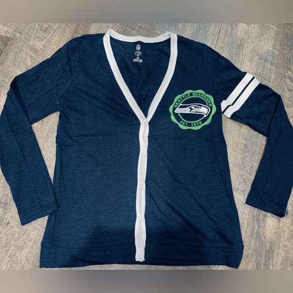 Seattle Seahawks long Sleeve Cardi ~MED~ - Picture 7 of 14